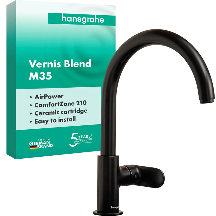 hansgrohe Küchenarmatur Vernis Blend M35, Wasserhahn Küche mit Auslauf Höhe 260 mm, 1 Strahlart, Mat
