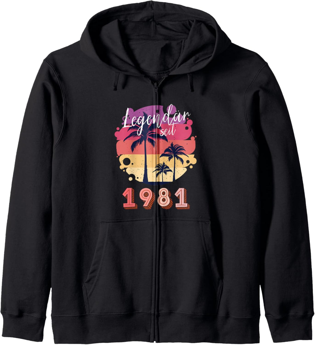40. Geburtstag 40 Jahre Palmen Sommer Jahrgang 1981 Kapuzenjacke