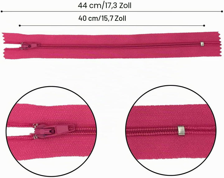 Reissverschluss, DOITEM 24 Farben Nylon Reissverschlüsse, 40cm lang, 2.5cm breit für Kleidung Tasche