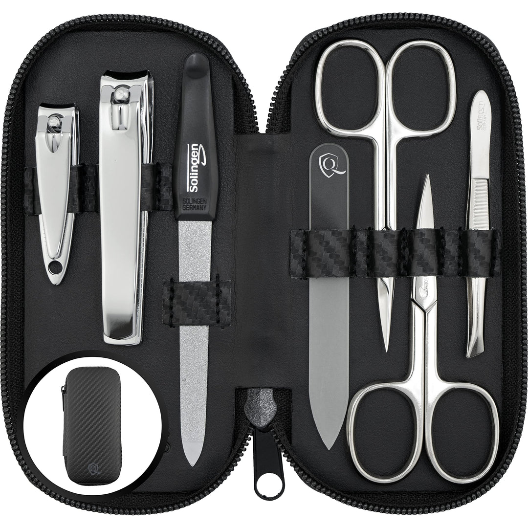 marQus Maniküre Set Damen und Herren Solingen Made in Germany 7 Teile mit patenierter Glasfeile für