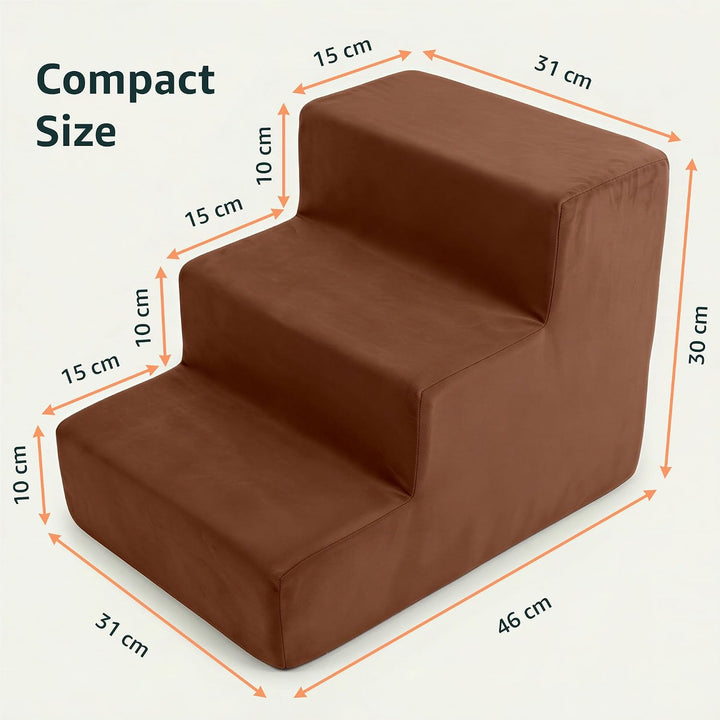 murando Hundetreppe für Kleine Hunde 3 Stufen 30 cm, Samt - Honiggelb | Haustiertreppe für Bett, Sof