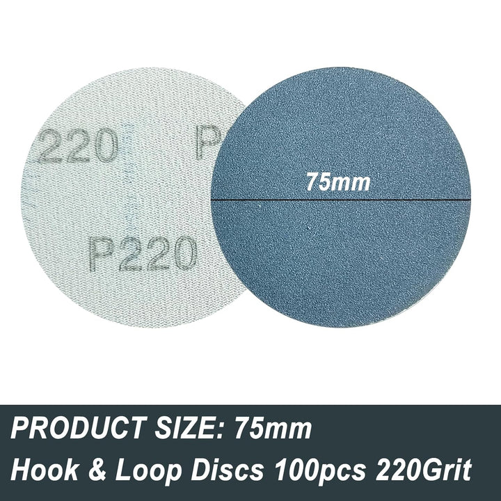 75mm Wasserfest schleifpapier Klett 100 Stücke Körnung 220 Siliziumkarbid Schleifpapier geeignet für