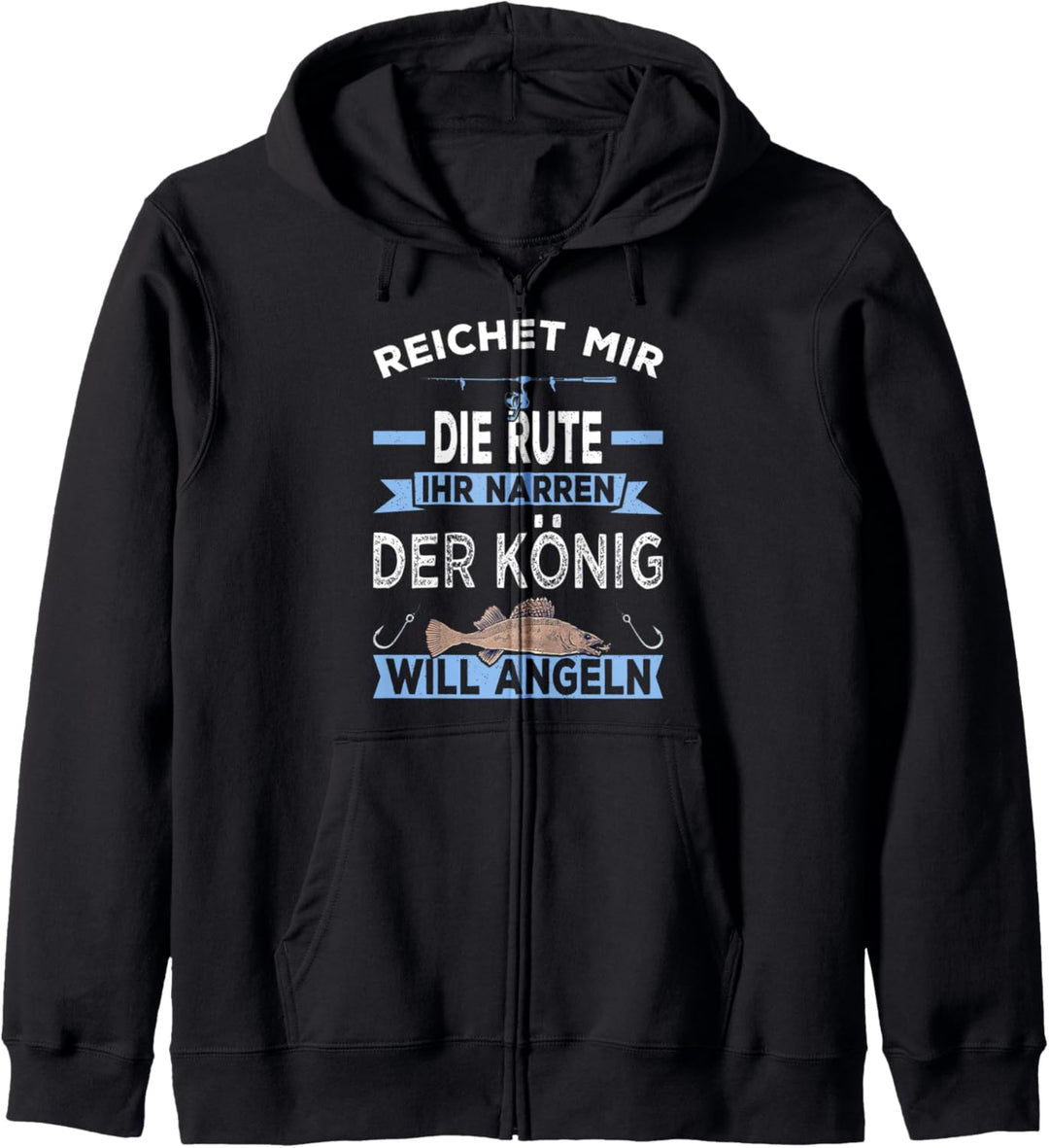 Reichet mir die Rute Angeln Sportfischer lustiges Angler Kapuzenjacke
