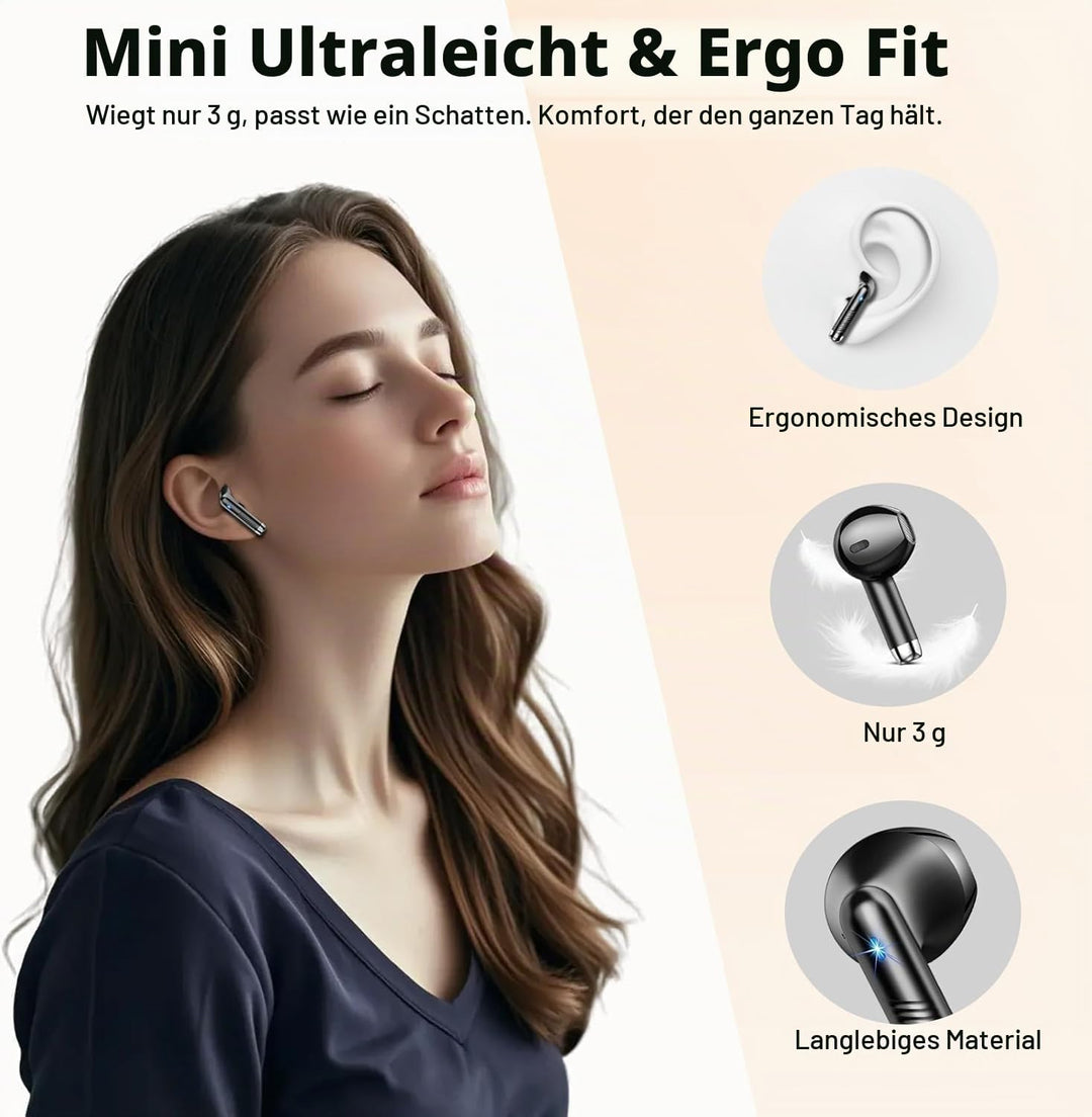 Drsaec Bluetooth 5.4 Kopfhörer 2026, 6D Tiefer Bass In-Ear Kopfhörer Kabellos Bluetooth mit App EQ S