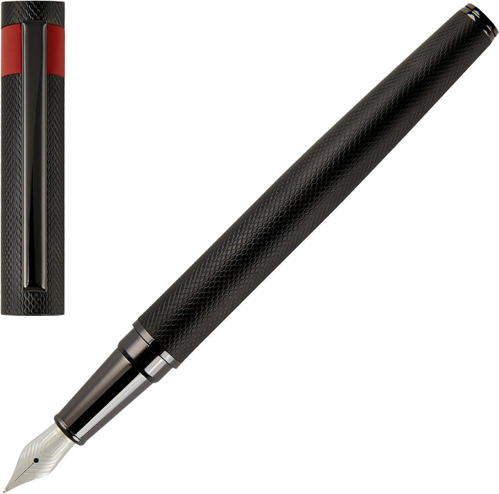 Hugo Boss Stifte-Set Loop Diamond Gun Kugelschreiber & Tintenroller aus Messing hergestellt, Farbe: