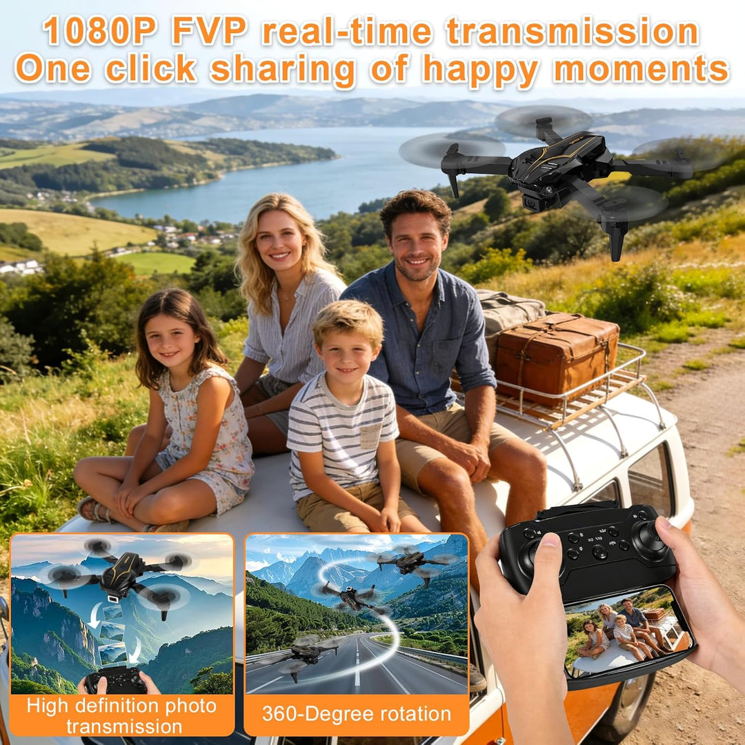 Reichweite faltbare Drohne mit Kamera für Anfänger – 60+ Min.Flugzeit,WiFi FPV Quadrocopter mit 4K H