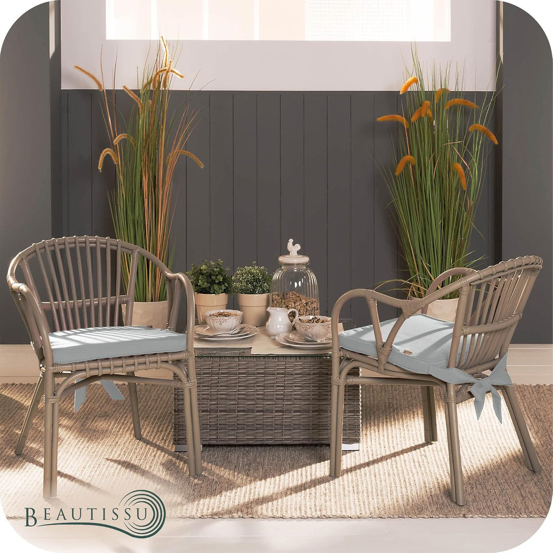 Beautissu Pia 4er Set Stuhlkissen 40x45 cm - Sitzkissen Outdoor Gartenstuhlkissen, Garten Sitzpolste