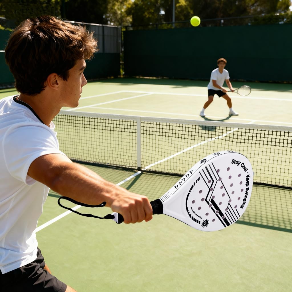 Padelracket 2er-Set mit ABS-Oberfläche und Eva-Schaumkern, für Erwachsene, inklusive Zwei Bällen und