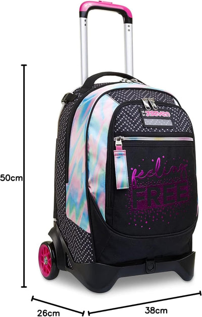 Seven TROLLEY, Rucksack mit Trolleyfunktion, Schulranzen mit Rollen, 3 in 1, Abnehmbarer Rucksack, a