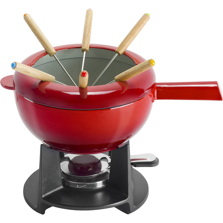 ZWILLING 1003156 Cast Iron Fondue-Set, Gusseisen, Rot/Ausflug, einfarbig (Getaway Solids)