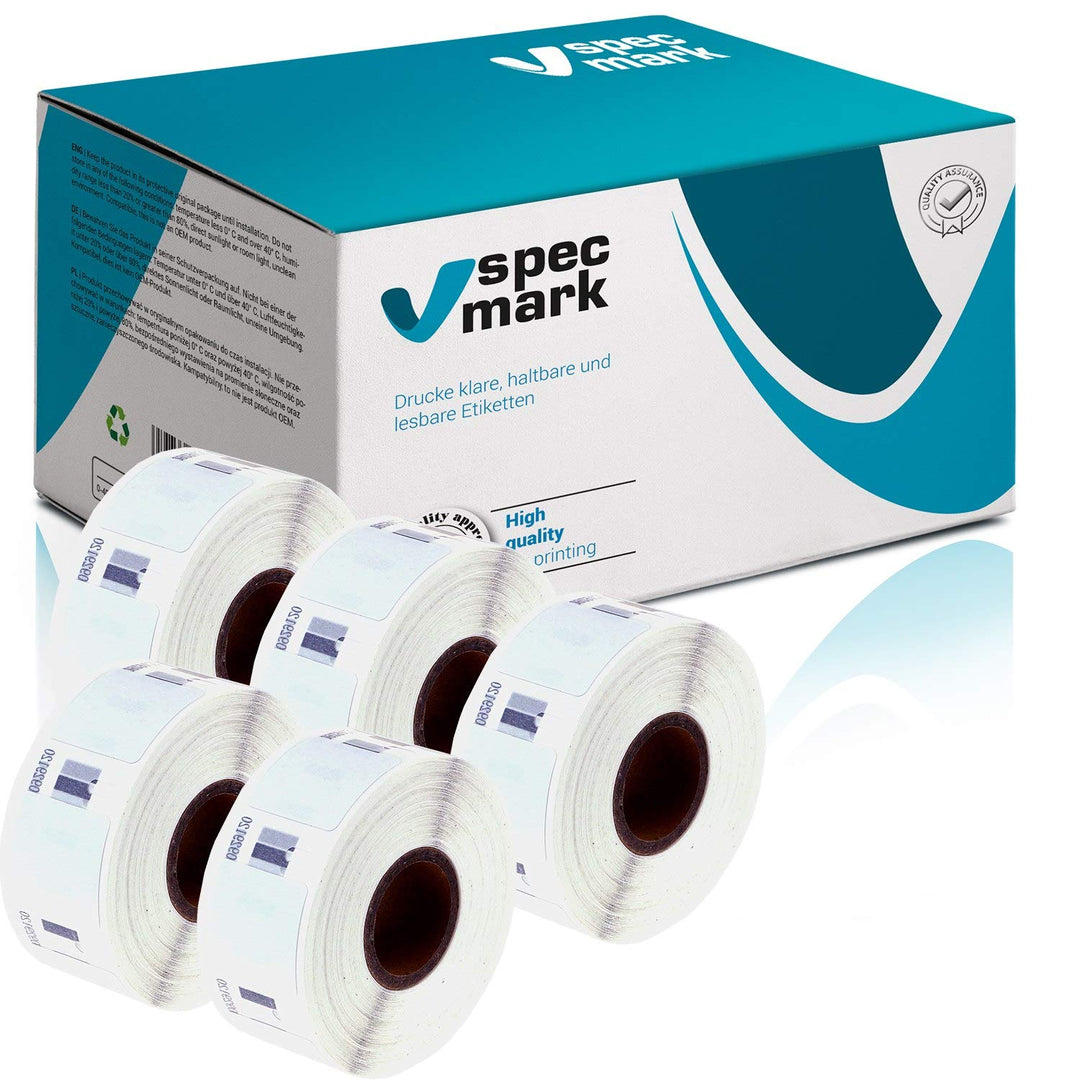 specmark 5 Etiketten-Rollen kompatibel mit DYMO S0929120 25mm x 25mm S0929120 750 Stück kompatibel z