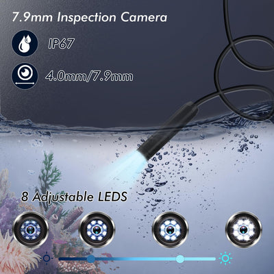 Endoskopkamera mit Licht 10M, AOPICK 1080P HD Endoskop-Kamera Handy Wasserdichtes Ip67 Kein WLAN Erf