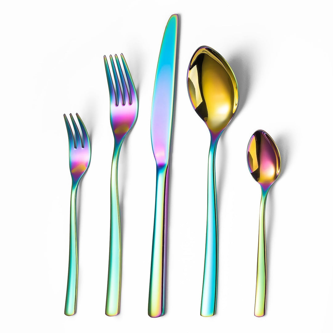 Besteck Set für 6 Personen, Essbesteck Set 30 teilig aus Edelstahl, Gabel Messer Löffel set, SpüLmas