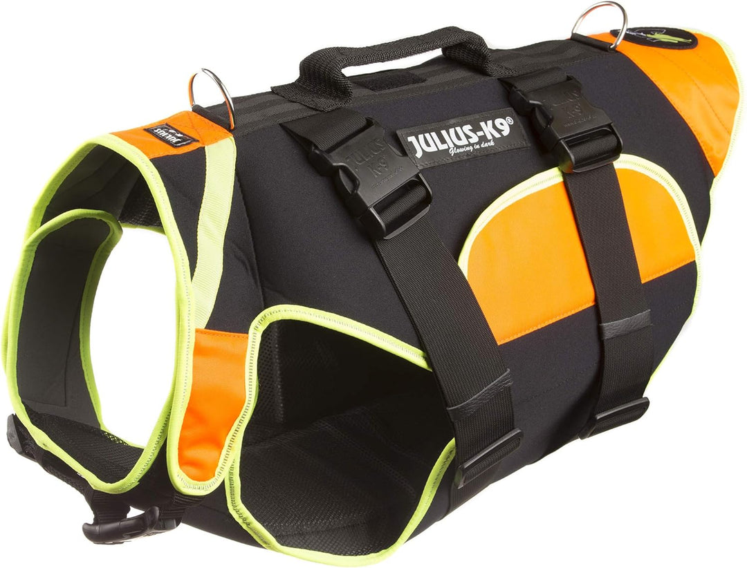 Julius-K9, IDC Multifunktionale Hundeweste 3in1, Grösse: XL, Schwarz und UV Orange XL Schwarz und Ne