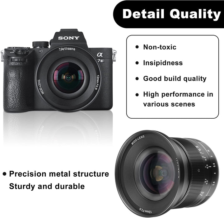 7artisans 12 mm F2.8 Mark Ⅱ Ultra-Weitwinkel APS-C Manueller Fokus Prime Objektiv kompatibel für Son