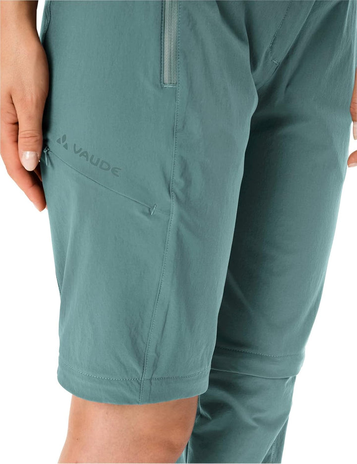 VAUDE Women's Farley Stretch ZO T-Zip Pants II, Dark sea, 36 Dusty Moss 44, Dusty Moss 44
