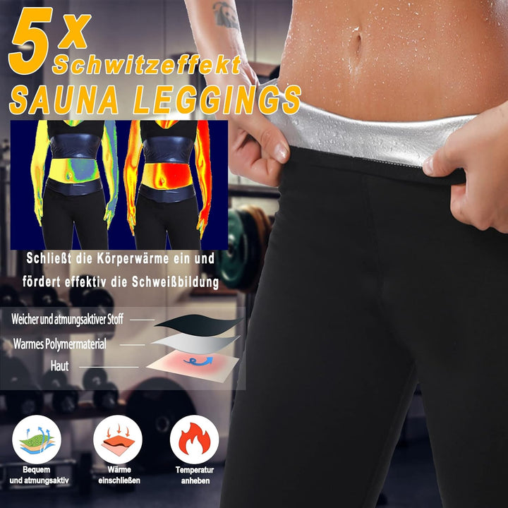 Merlvida Schwitzhose zum Abnehmen Sauna Hose Damen Hot Thermo Sweat Jogginghose Schwitz Leggings Dam