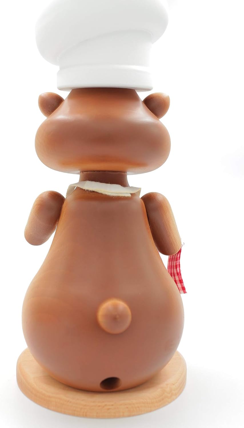 Kuhnert - Original Erzgebirgische Holzkunst Räuchermann Räucherfigur Hamster 31cm - Koch Cook