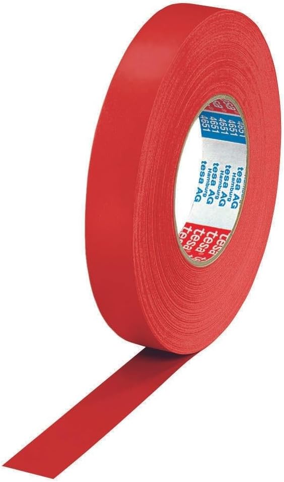 Tesa 04651-00525-00 Gewebeband Premium 50mx25mm in rot, 50 m x 25 mm Rot 50 m x 25 mm, Rot 50 m x 25