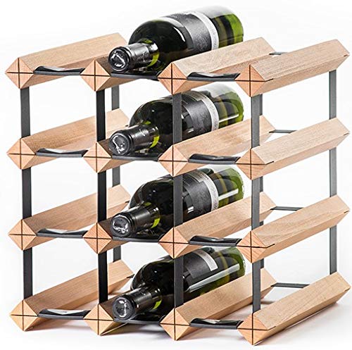 RAXI™ Classic Premium Weinregal aus Holz mit luxuriösem Design, Flaschenregal für 12x Wein Flaschen