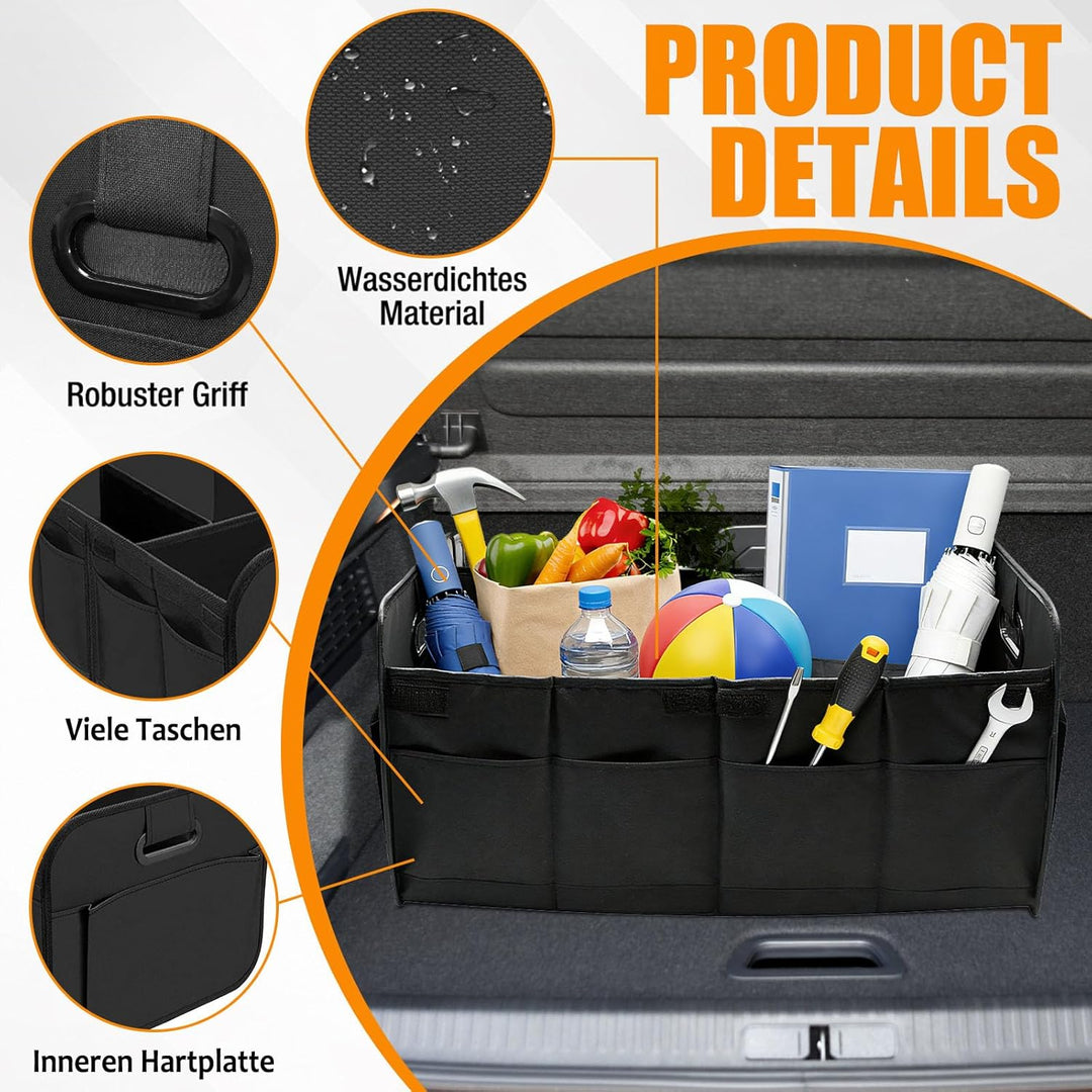 ZOCONE 2 Stück Kofferraum Organizer Auto Faltbox, 60 * 36 * 30cm Gross Kofferraumtasche Faltbar und