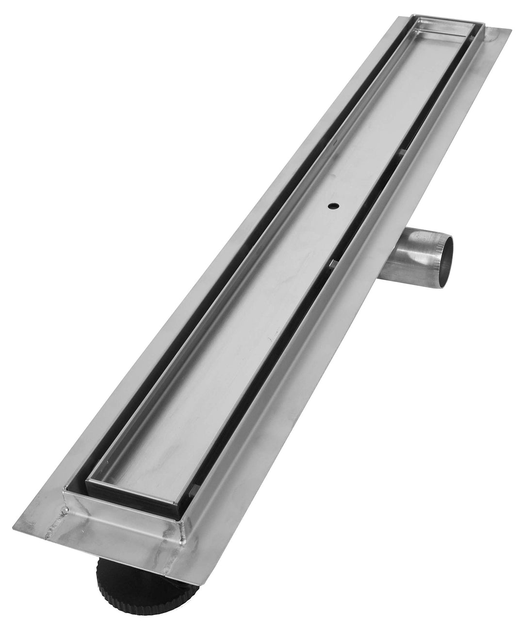 VILSTEIN Duschrinne 110cm | Befliesbar | Edelstahl Bodenablauf Komplettset | Extra flach | Siphon mi
