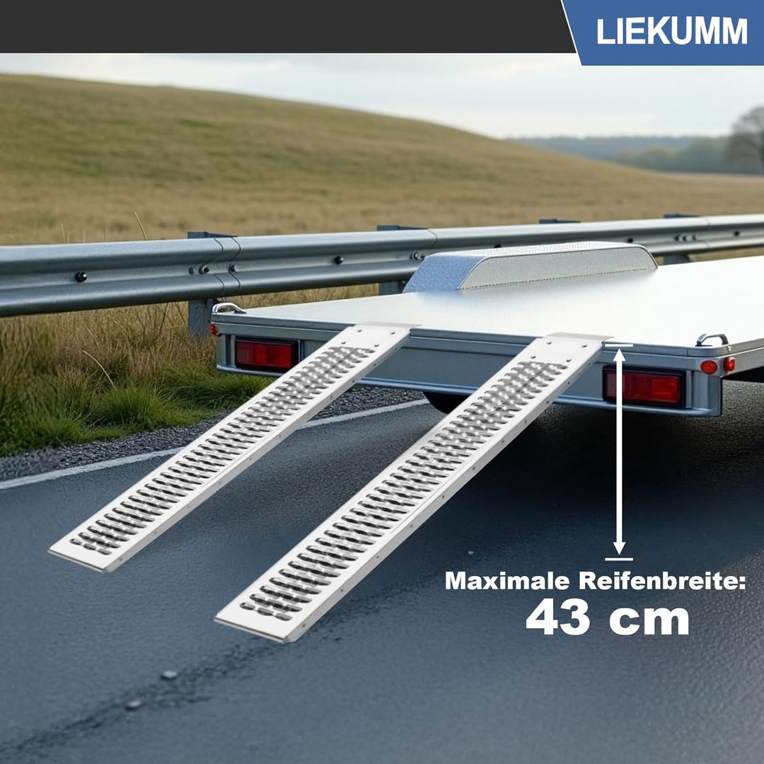 LIEKUMM 2X Auffahrrampe, 440kg Tragkraft Stahl Motorrad Rampe, 151 cm Auffahrrampe für Anhänger, Aut