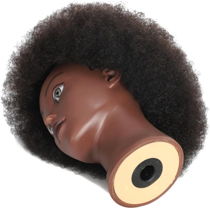 Training Head African American with 100% Human Hair Mannequin Head Cosmetology Afro Hair Manikin Hea