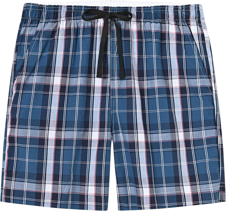 MoFiz Schlafshorts Jungen Baumwolle Kurz Pyjamahose Schlafanzug Karierte Hose Loungewear Nachtwäsche
