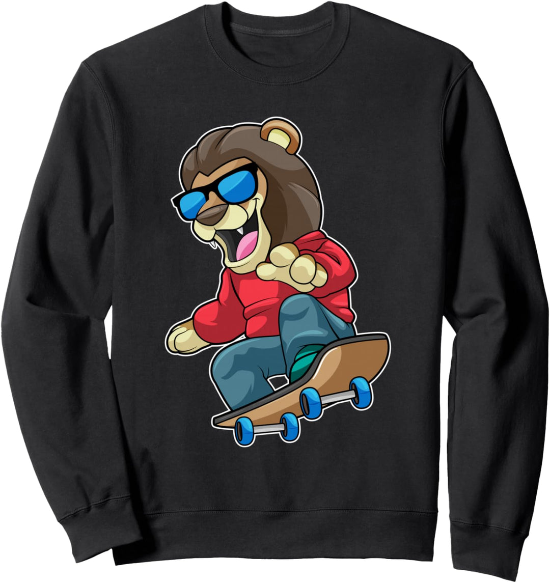 Löwe Skater Skateboard Sport Sweatshirt