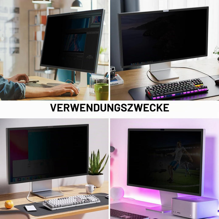 PYS Blickschutzfolie für Apple iMac 24 Zoll M1 Monitor Selbstklebend Abnehmbar Blickschutzfilter Ble