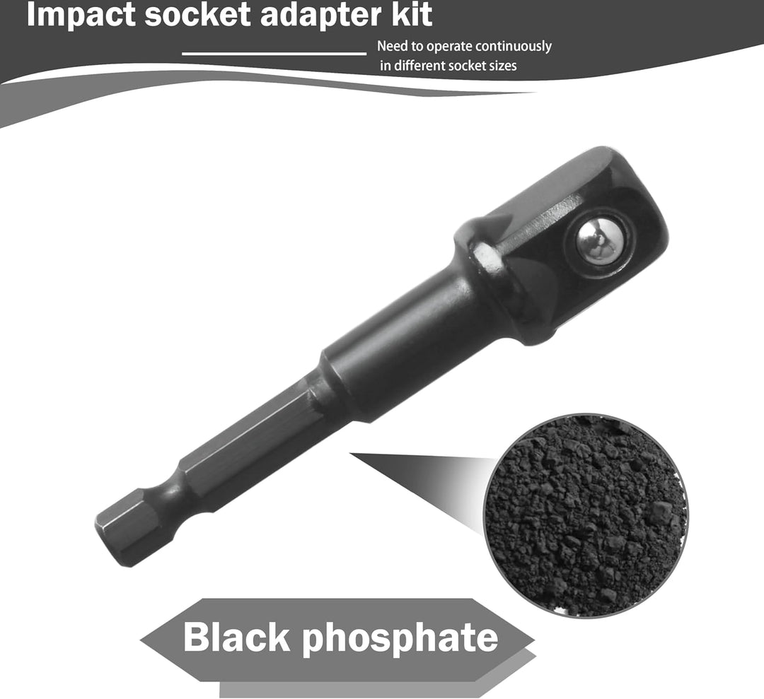 DW2542IR für DeWalt Stecknuss-Adapter, Schlaggrad-Sechskantschaft, 1/4-3/8-Zoll-Antriebs-Bohrer-Stec