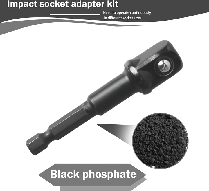 DW2542IR für DeWalt Stecknuss-Adapter, Schlaggrad-Sechskantschaft, 1/4-3/8-Zoll-Antriebs-Bohrer-Stec