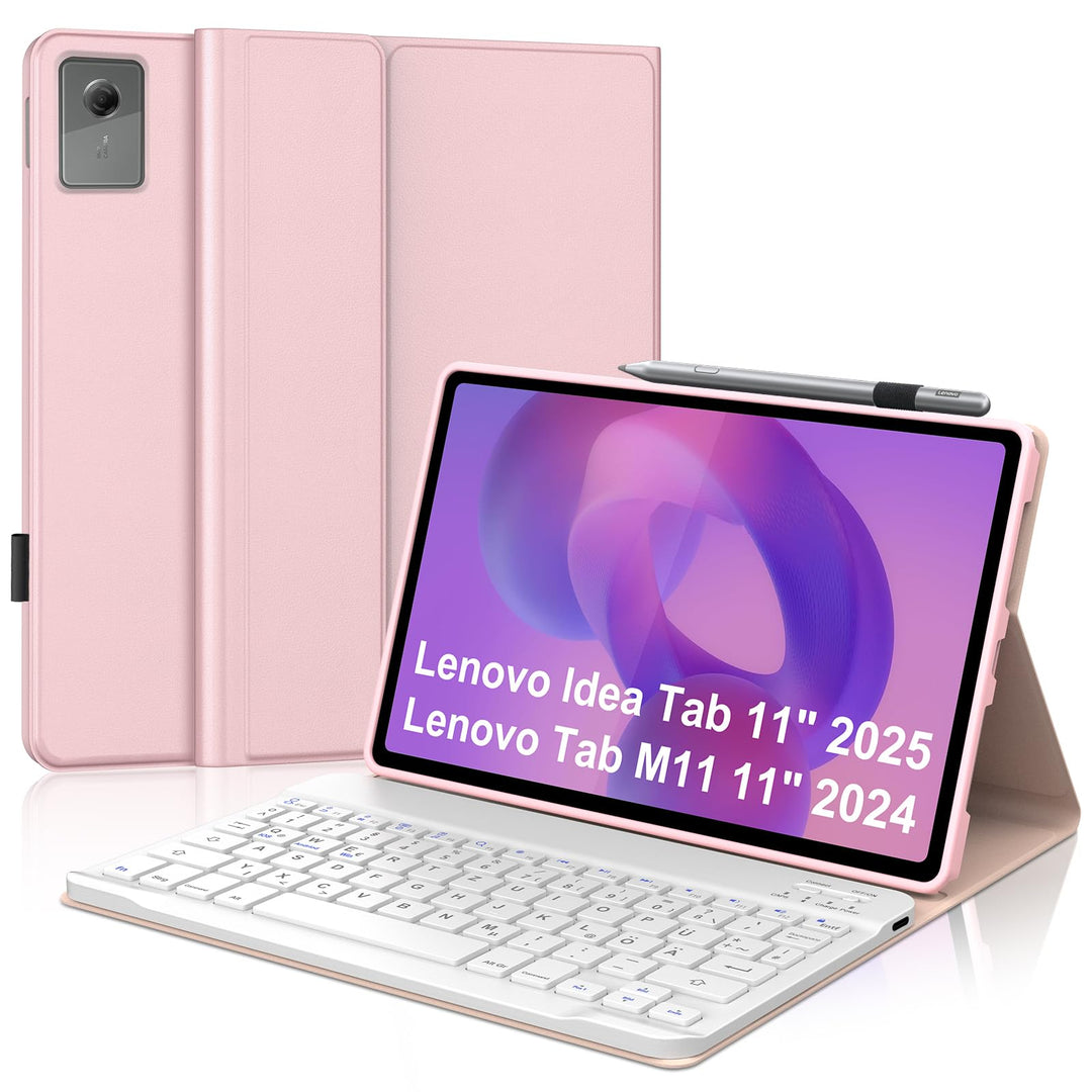 Tastatur Hülle für Lenovo Idea Tab 11 Zoll 2025/K11 Gen 2, QWERTZ Deutsches Magnetisch Abnehmbarer T