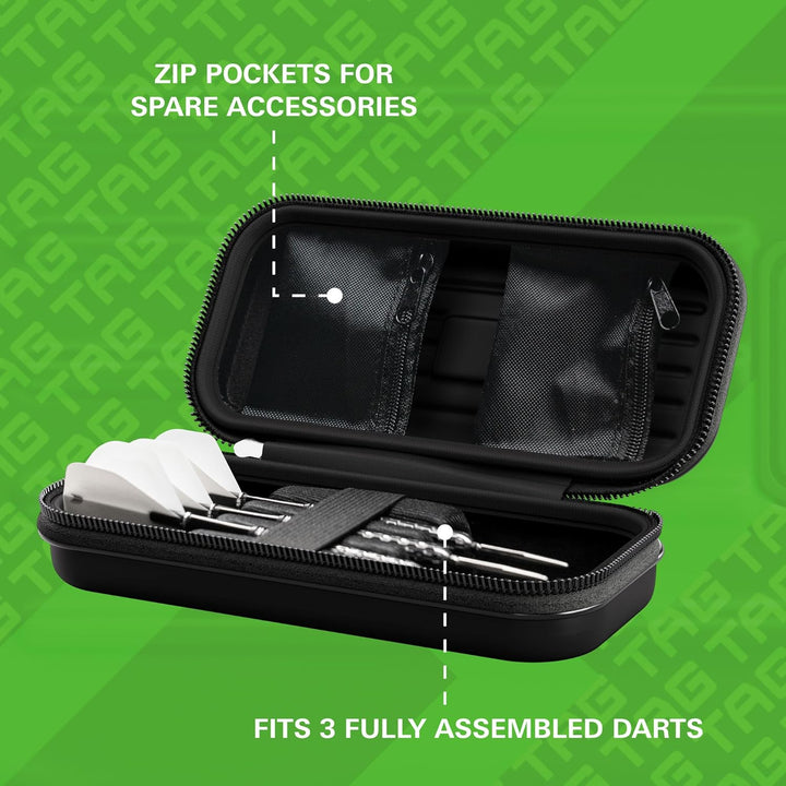 Target Darts Takoma Tag Darts Wallet, Standardgrösse, Grün | Dart Tasche für insgesamt 3 Darts | Eva