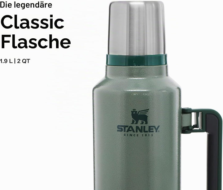 Stanley Classic Legendary Bottle 1.9L Hammertone Green-Edelstahl Thermosflasche-BPA-frei-Isolierflas