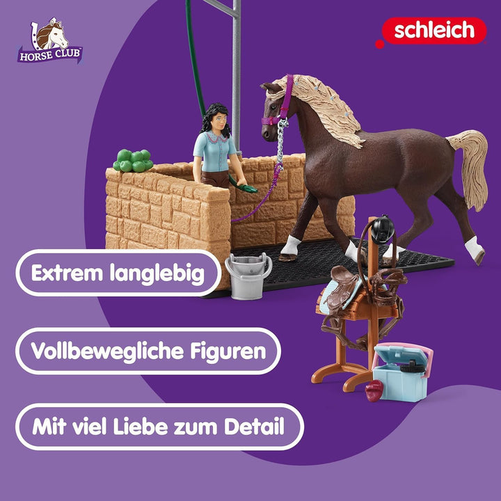 schleich 42438 Waschplatz mit HORSE CLUB Emily & Luna, für Kinder ab 5-12 Jahren, HORSE CLUB - Spiel
