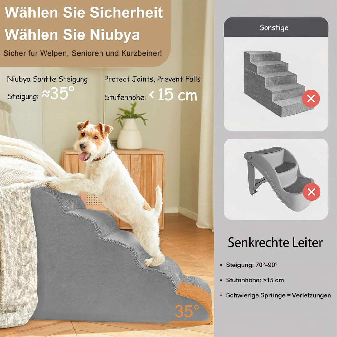 Niubya Hundetreppe für Kleine Hunde, H62 cm, für Katzentreppe Hundetreppe Bett und Sofa, ältere und