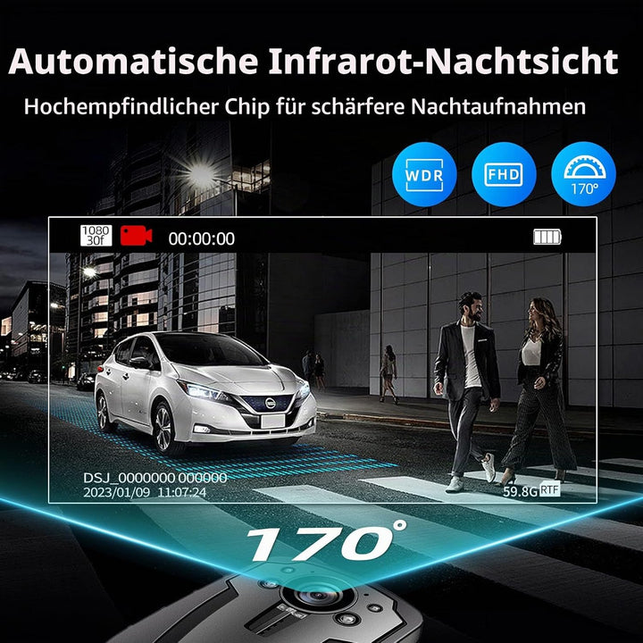CAMMHD C8-128GB 1296P Body Cam 12 Stunden Tragbare Audio und Video Bodycam 170° Weitwinkel Polizei K