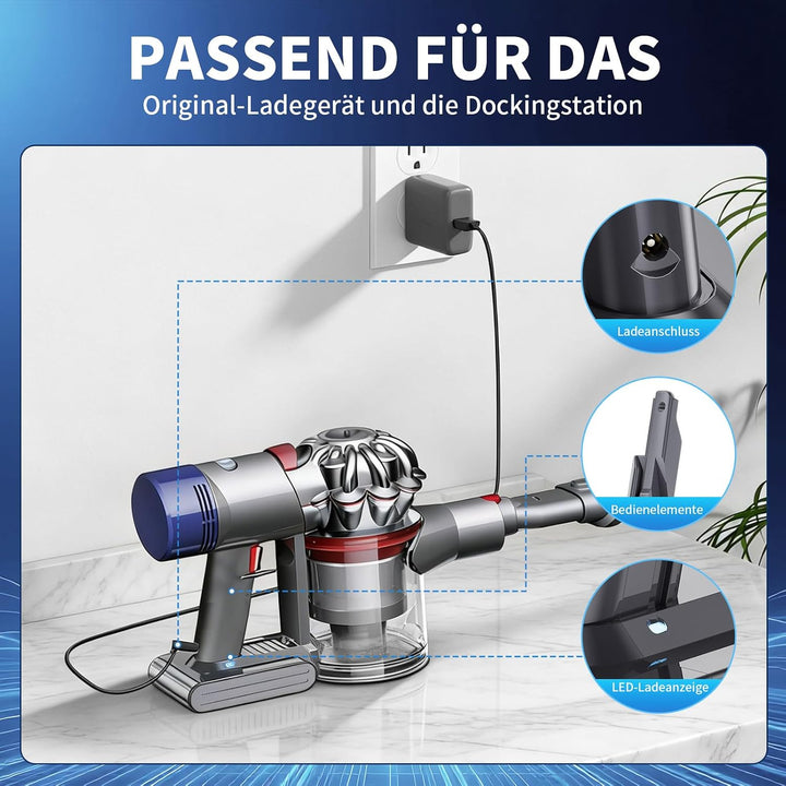 8000mAh für Dyson V7 Akku, Ersatzakku für Dyson SV11(2 Filter) V7-8.0, V7-8.0