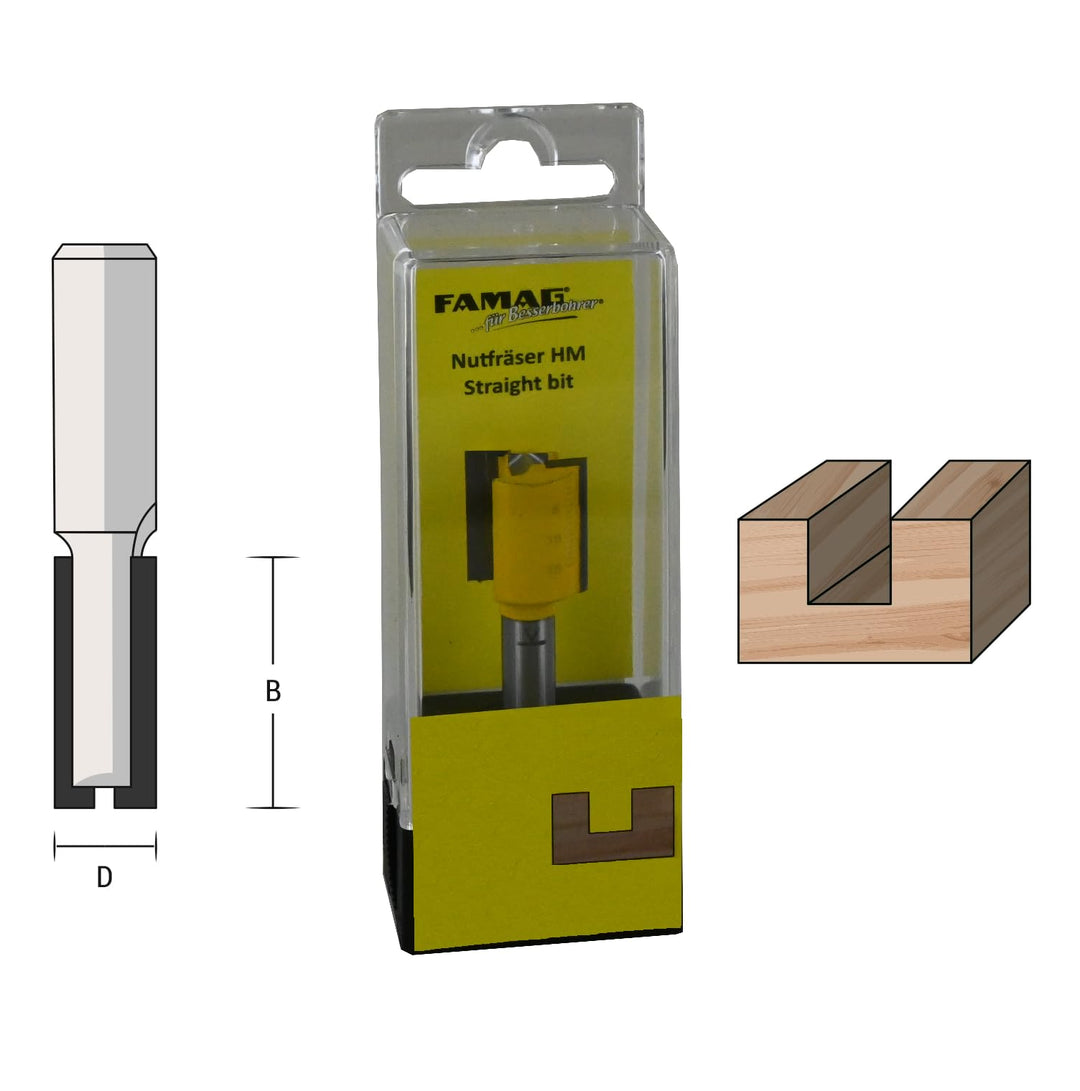 FAMAG Nutfräser HM 20x20x51mm, Schaft 8mm - 3107.820 20x20x51mm S=8mm, 20x20x51mm S=8mm