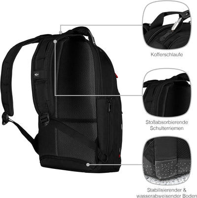 WENGER Gigabyte Laptop-Rucksack für MacBook Pro 15 Zoll, Fach für iPad, Organizer, 17 l, Damen Herre