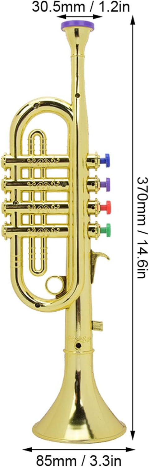 AUNMAS Kindertrompete, Goldene Beschichtete Kindertrompete, Vorschulmusikspielzeug, Oberflächenspass