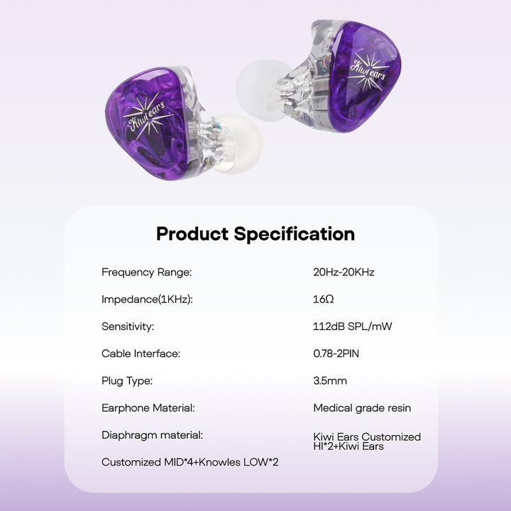 LINSOUL Kiwi Ears Orchestra Lite Performance Custom 8BA In-Ear Monitor IEM mit abnehmbarem 4-adrigem