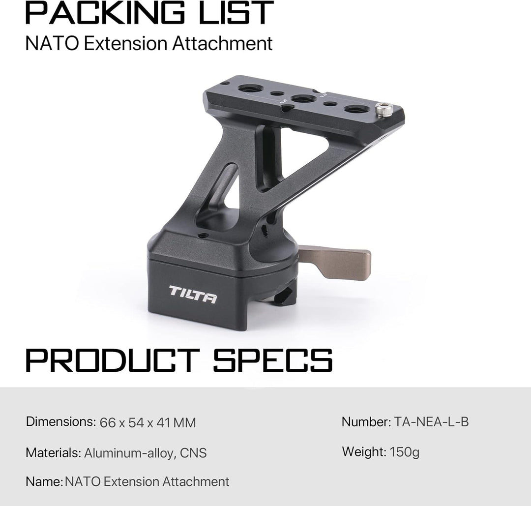Tilta Nato-Verlängerungs-Set für linke Seite, kompatibel mit Tilta-Kamerakäfig, seitlicher Griff, NA
