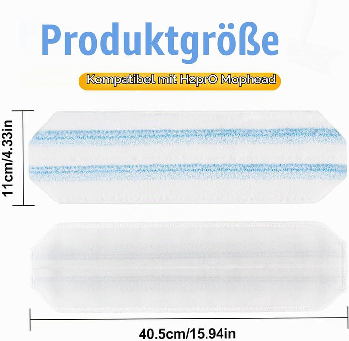 6 Stück für Vileda H2PrO Bodenwischer Ersatzbezug, Maschinenwaschbar, Kompatibel mit Vileda H2Pro &amp;