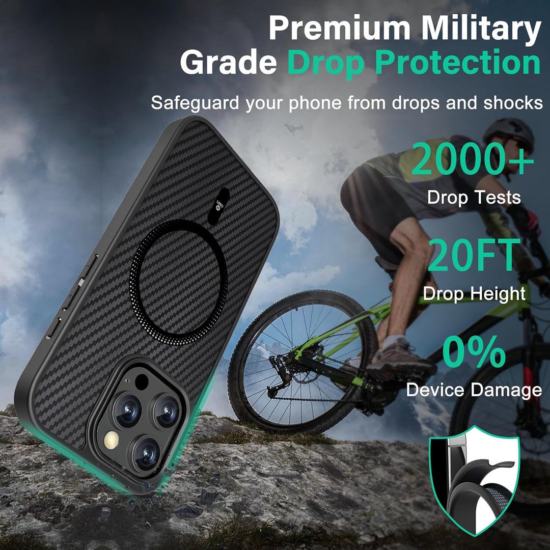 ONES Magnetisch für iPhone 16 Pro Ultradünne Hülle, Kompatibel mit MagSafe, Fallschutz in Militärqua