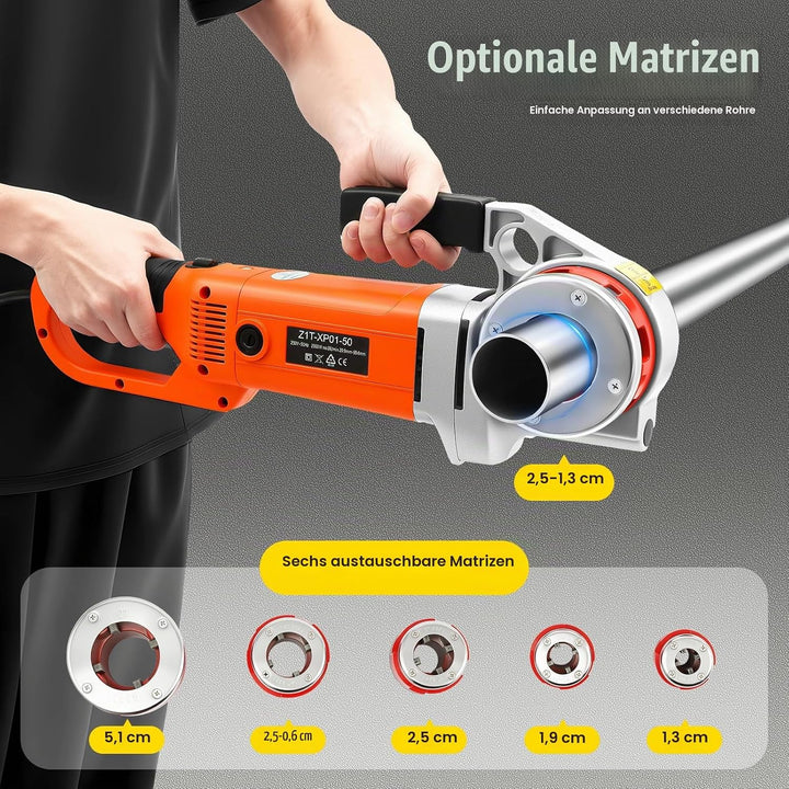 Tragbare Gewindeschneidmaschine, Elektrischer Rohreinfädler für Rohre mit Tragetasche, 6 Matrizen 1/