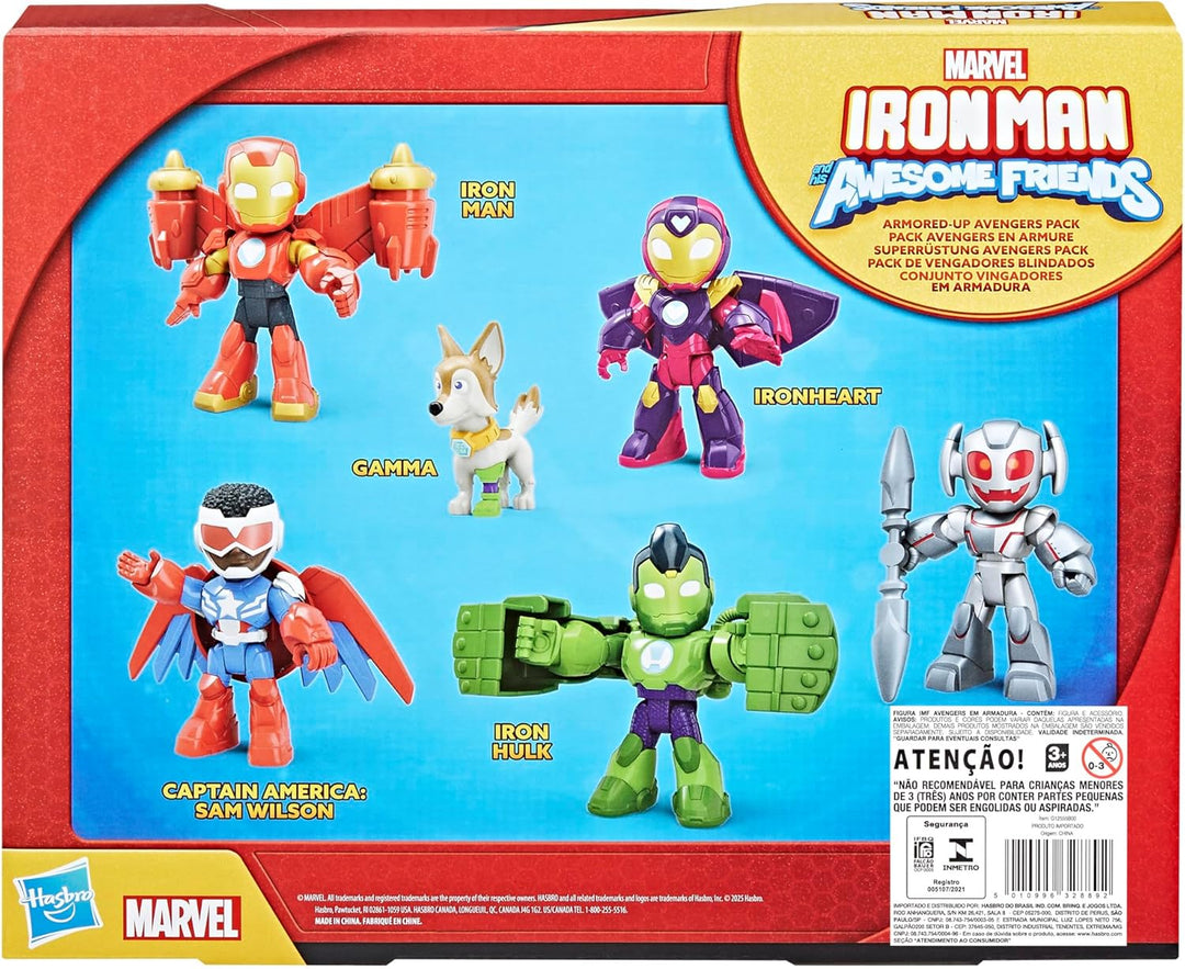 Marvel Iron Man und seine fantastischen Freunde, Superrüstung Avengers Pack Action-Figurenset, 5 Sam