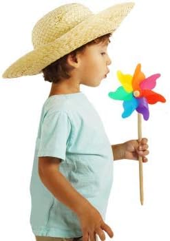 CIM Windspiel - Moulin 14 [6er Bundle] - Rainbow - Windrad: Ø14cm, Standhöhe: 32cm - attraktive Gart